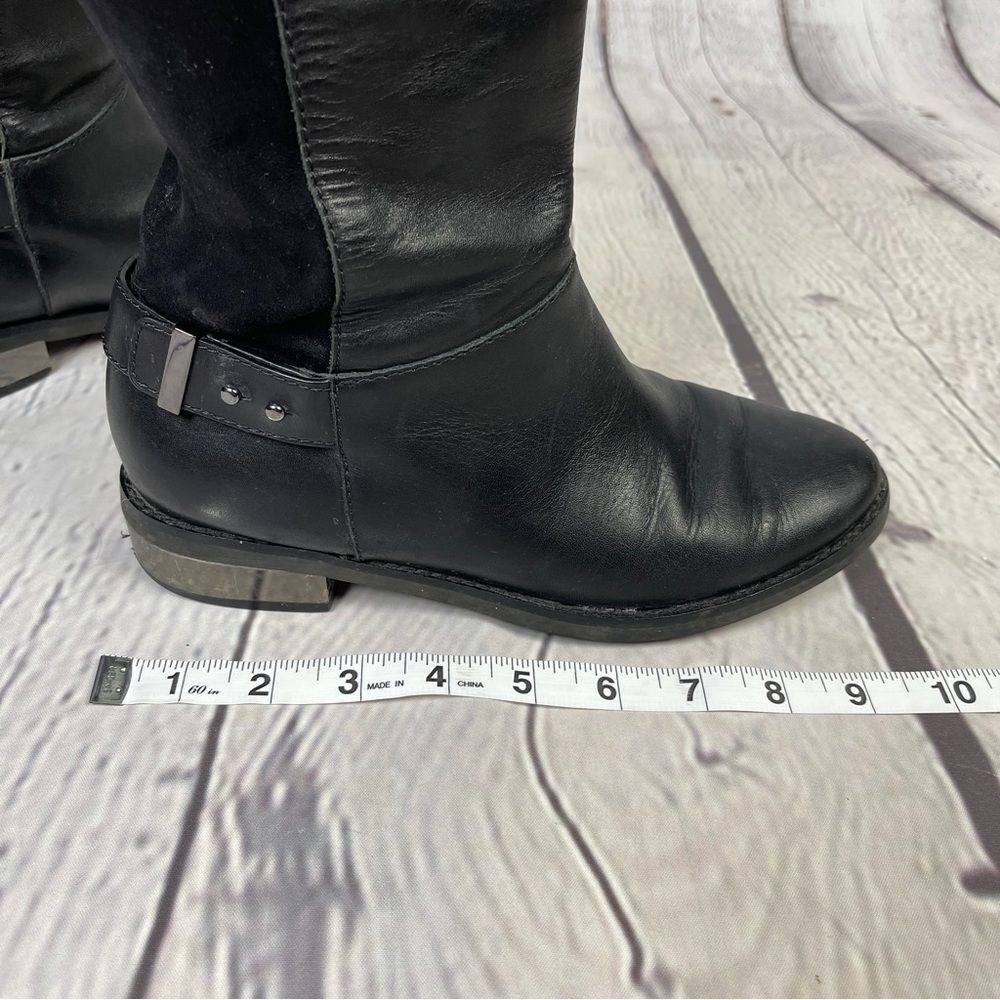 COLE HAAN Adler black leather & suede tall pull on riding boots, size 6 - Picture 11 of 13